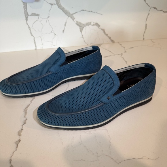 FABI Men\'s BLUE SUEDE FLAT  SUMMER LOAFERS $500 main image 6